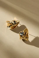 Embedded Stone Wavy Earrings