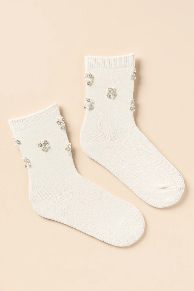 By Anthropologie Sequin-Embellished Crew Socks