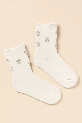 By Anthropologie Sequin-Embellished Crew Socks