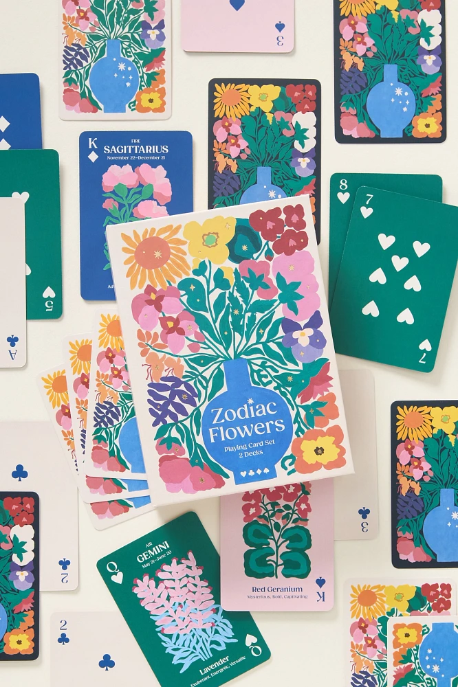 Zodiac Flowers Playing Card Set