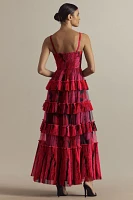 Hutch Freya Sleeveless Tiered Tulle Maxi Dress