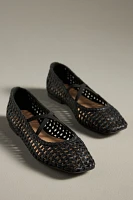 By Anthropologie Woven Leather Ballet Flats