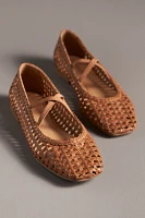 By Anthropologie Woven Leather Ballet Flats