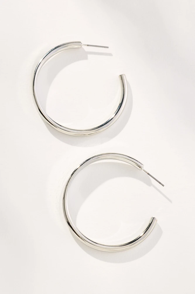 Thin Rocker Hoop Earrings