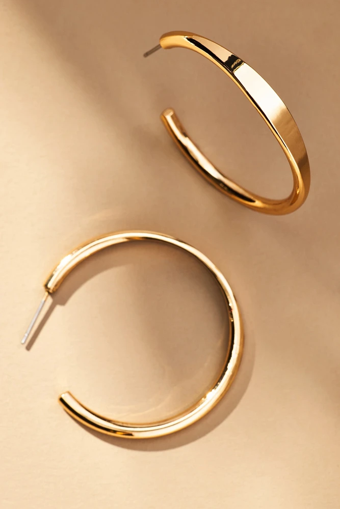 Thin Rocker Hoop Earrings