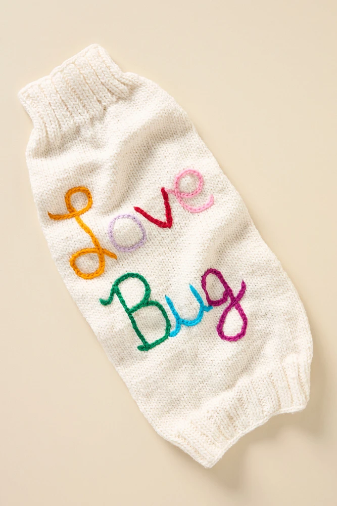 Anthropologie Love Bug Valentine's Day Pet Sweater