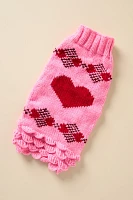 Chilly Dog x Anthropologie Valentine's Day Heart Pet Sweater