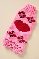 Chilly Dog x Anthropologie Valentine's Day Heart Pet Sweater