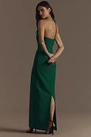 Liv Foster Halter Stretch Crepe Maxi Dress