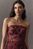 Dress The Population Kailyn Strapless Embroidered Lace Fit & Flare Midi