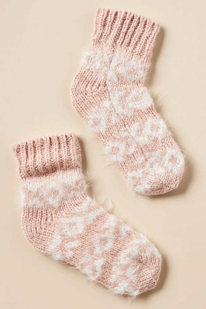 Lemon Sleigh Ride Faux-Fur Socks