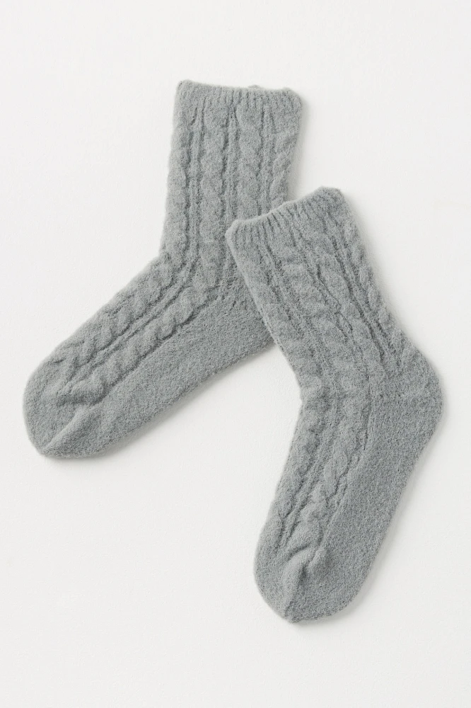 Lemon Buttermilk Cable Boot Socks