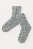 Lemon Buttermilk Cable Boot Socks