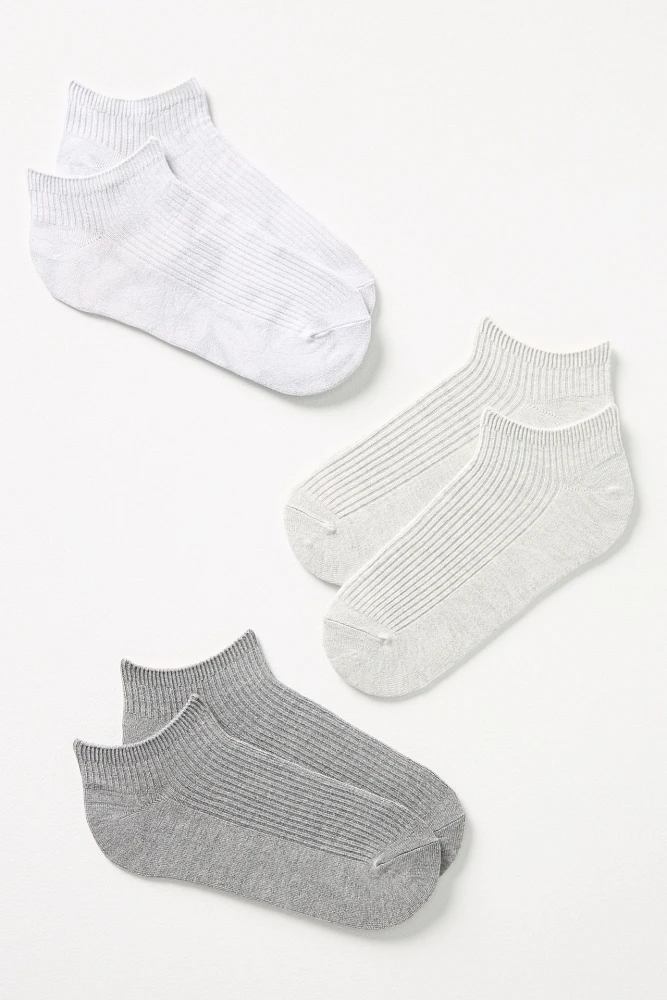 Lemon Plant-Dyed No-Show Socks, Set of 3