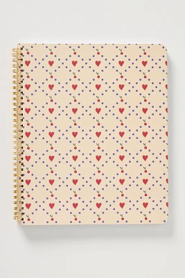 ban.do Cherry Hearts Rough Draft Spiral Large Hardcover Notebook