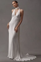 Jenny by Yoo Jennifer Plunge Satin Wedding Gown