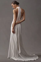 Jenny by Yoo Jennifer Plunge Satin Wedding Gown