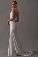 Jenny by Yoo Jennifer Plunge Satin Wedding Gown