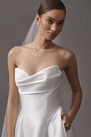 Jenny Yoo Romina Strapless Cowl-Neck A-Line Taffeta Wedding Gown