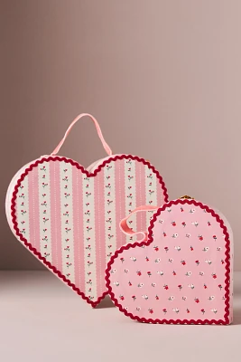 Meri Meri Vintage Rose Heart Suitcases, Set of 2