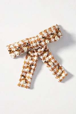 Lele Sadoughi Acorn Pearl Antoinette Bow Barrette