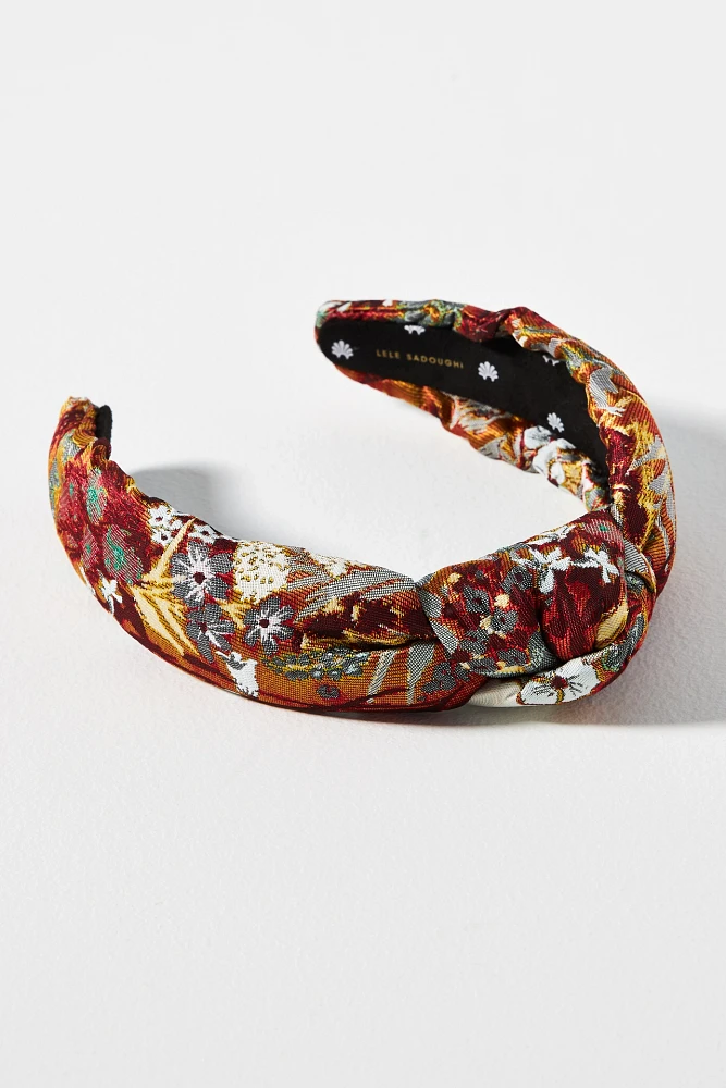 Lele Sadoughi Floral Brocade Knot Headband