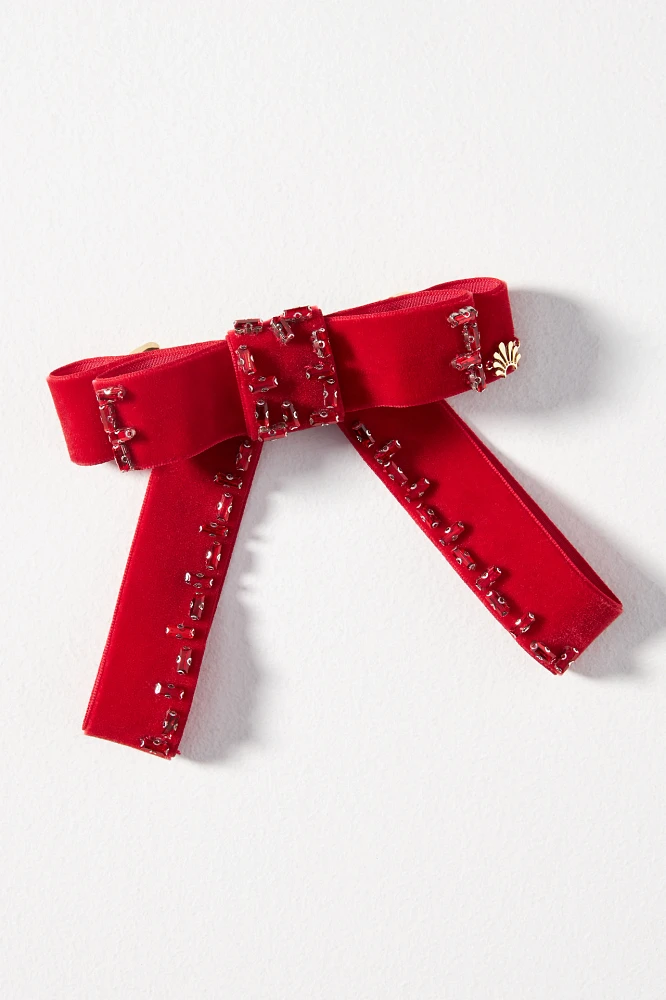 Lele Sadoughi Kate Crystal Bow Barrette