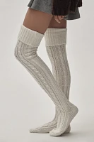 MUK LUKS Chunky Cable Knit Over-The-Knee Socks