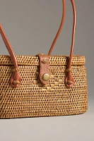 By Anthropologie Structured Rattan Bag