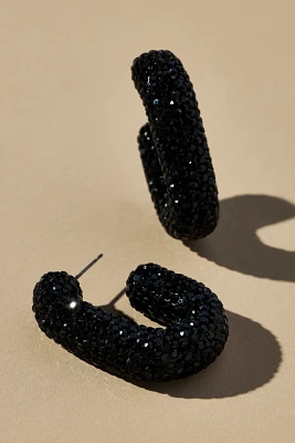 Oblong Pavé Hoop Earrings