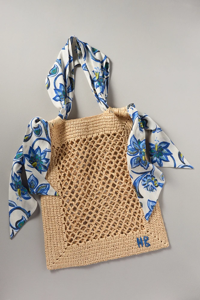 Hunter Bell x Anthropologie Raffia Shopper Tote