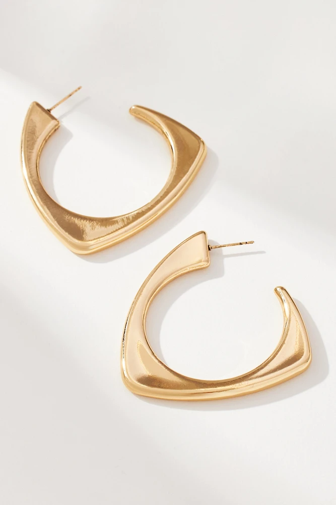 Antique Metal Open Hoop Earrings