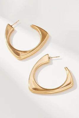 Antique Metal Open Hoop Earrings