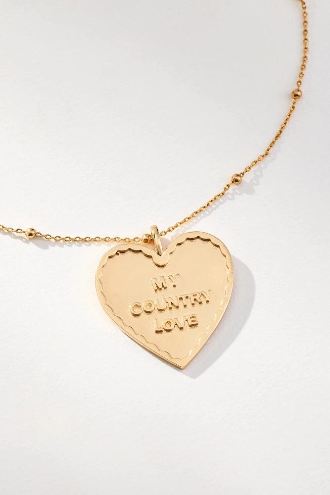 Country Love Heart Charm Necklace