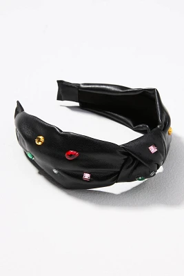 Frasier Sterling Faux-Leather Gem Headband