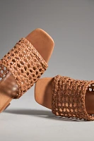 By Anthropologie Woven Block-Heel Mule Sandals