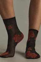 MeMoi Rose Garden Sheer Socks