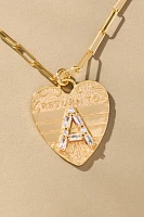 Monogram Heart Charm Necklace