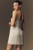 BHLDN Rhinestone Fringe Mini Dress