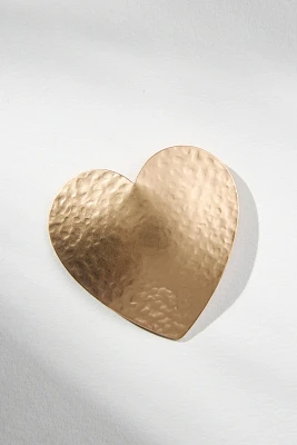 Hammered Metal Heart Pin