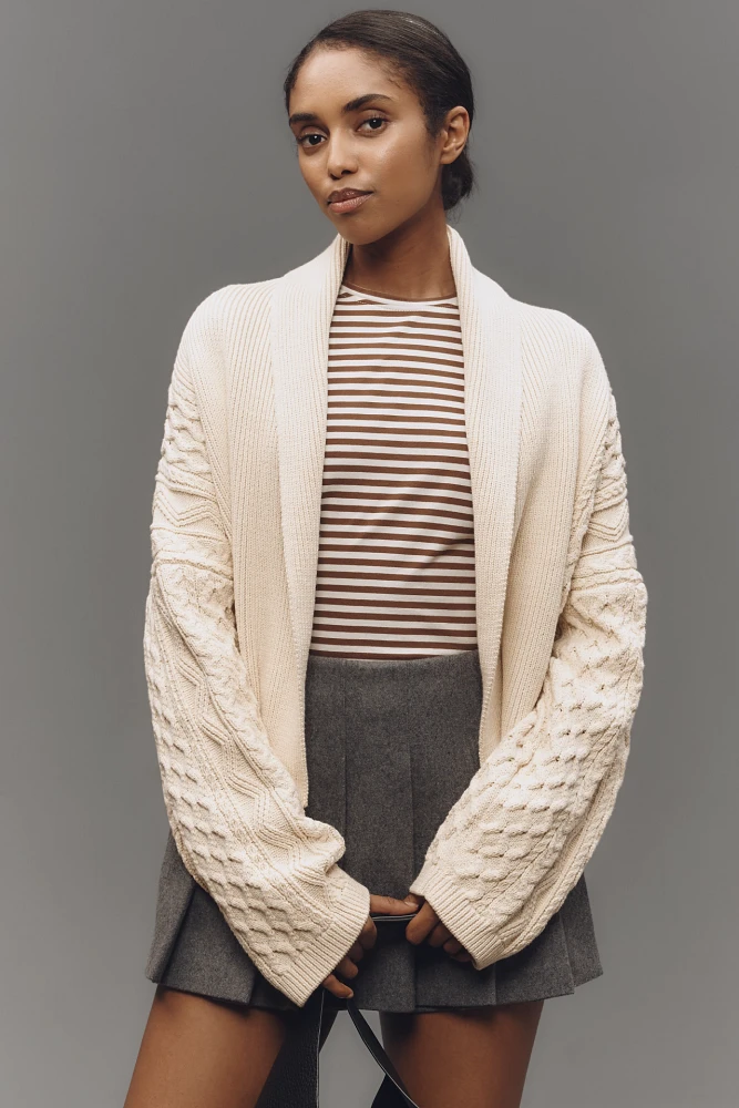 The Mariel Cardigan Sweater: Cropped Cable-Knit Edition