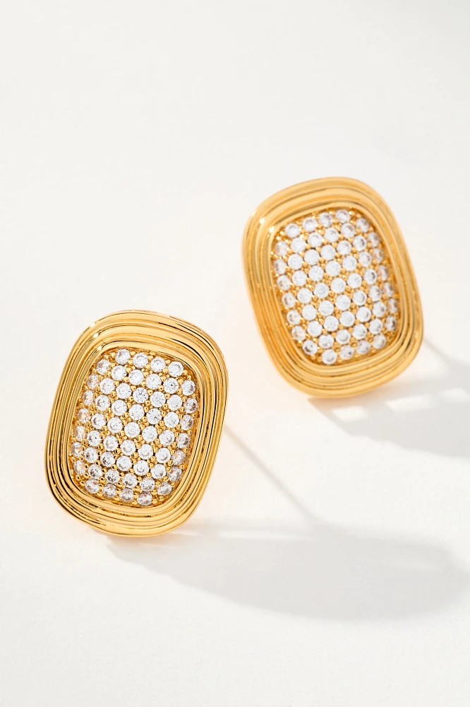 Luv Aj Oval Statement Pavé Stud Earrings