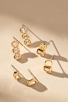 Luv AJ Bianca Bezel Earrings, Set of 3