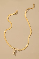 Luv Aj Bianca Drop Crystal Snake Chain Necklace