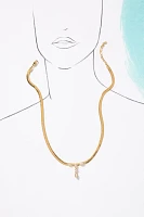 Luv Aj Bianca Drop Crystal Snake Chain Necklace