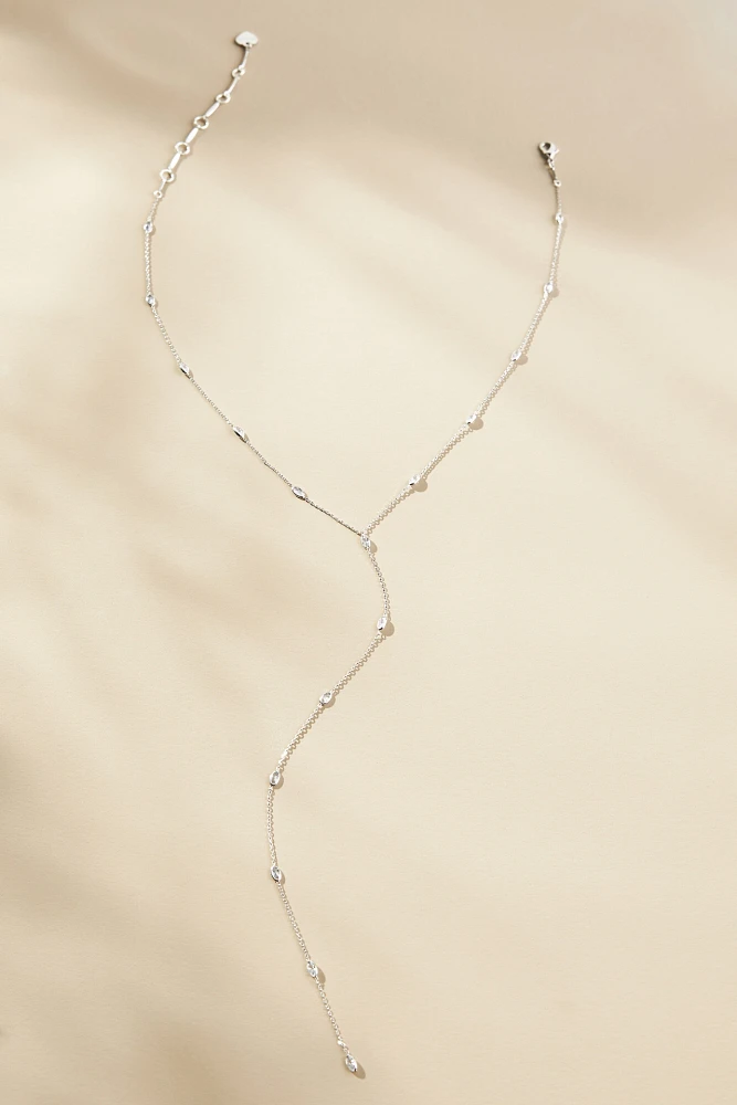 Delicate Crystal Lariat Necklace