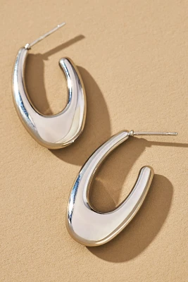 Thick Oblong Hoop Earrings