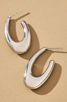 Thick Oblong Hoop Earrings