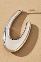 Thick Oblong Hoop Earrings