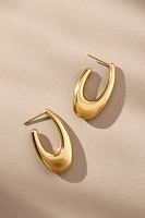 Thick Oblong Hoop Earrings